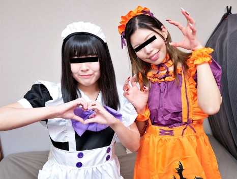 おんな友達といっしょ ハロウィンナイトはコスプレ女子2人と仲良く3P 豊中麗美 湯本咲希